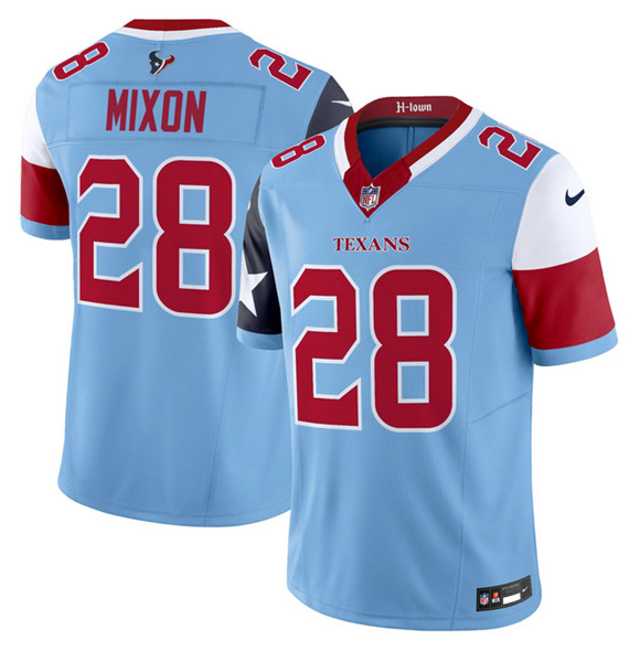 Men's Blue Houston Texans #28 Joe Mixon 2024 F.U.S.E. V5 Limited Stitched Football Jersey